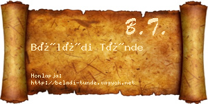 Béládi Tünde névjegykártya